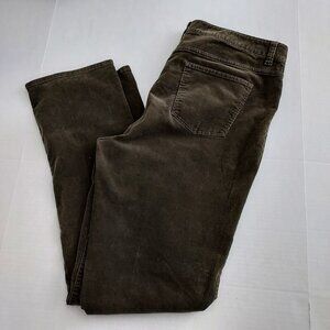 Talbots Woman Heritage Hi Rise Olive Green Corduroy Pants Size 18L